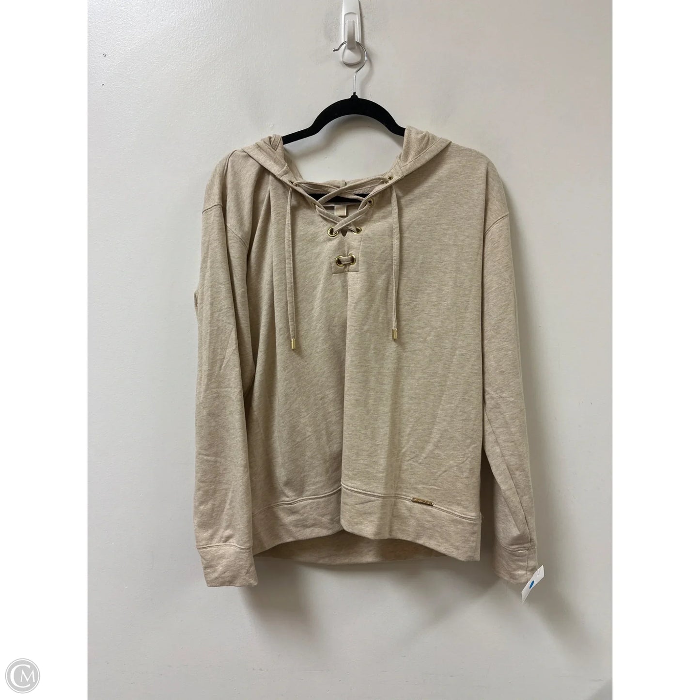Sweatshirt Hoodie By Michael By Michael Kors In Cream, Size: L