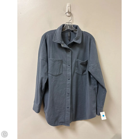 Jacket Shirt By Mondetta In Blue, Size: L