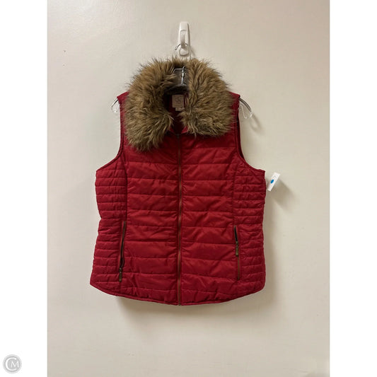 Vest Puffer & Quilted By Dressbarn In Red, Size: L
