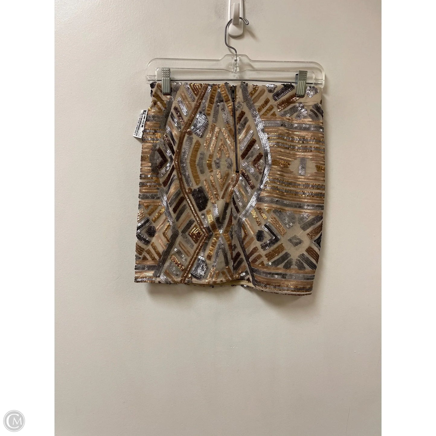 Skirt Mini & Short By Karlie In Gold & Silver, Size: 2