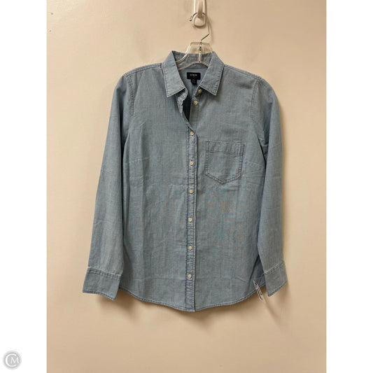 Blouse Long Sleeve By J. Crew In Blue, Size: Xs