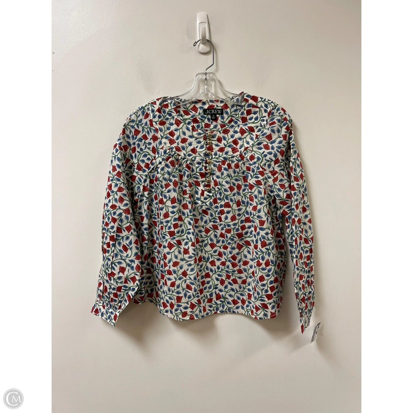 Top Long Sleeve By J. Crew In Floral Print, Size: Xs