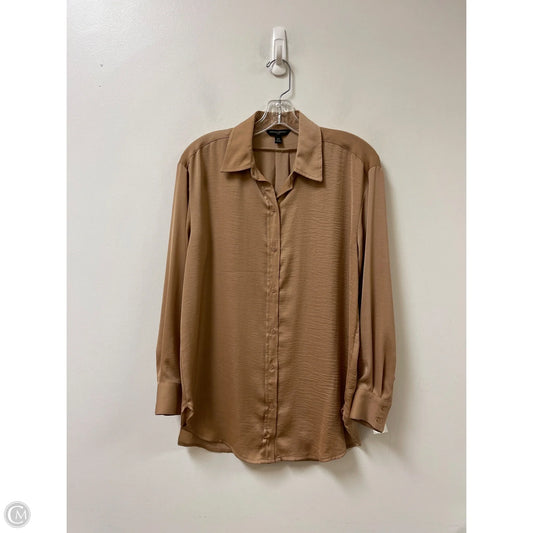 Blouse Long Sleeve By Banana Republic In Brown, Size: Xs