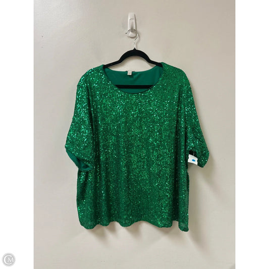 Top Short Sleeve By Cato In Green, Size: 4x
