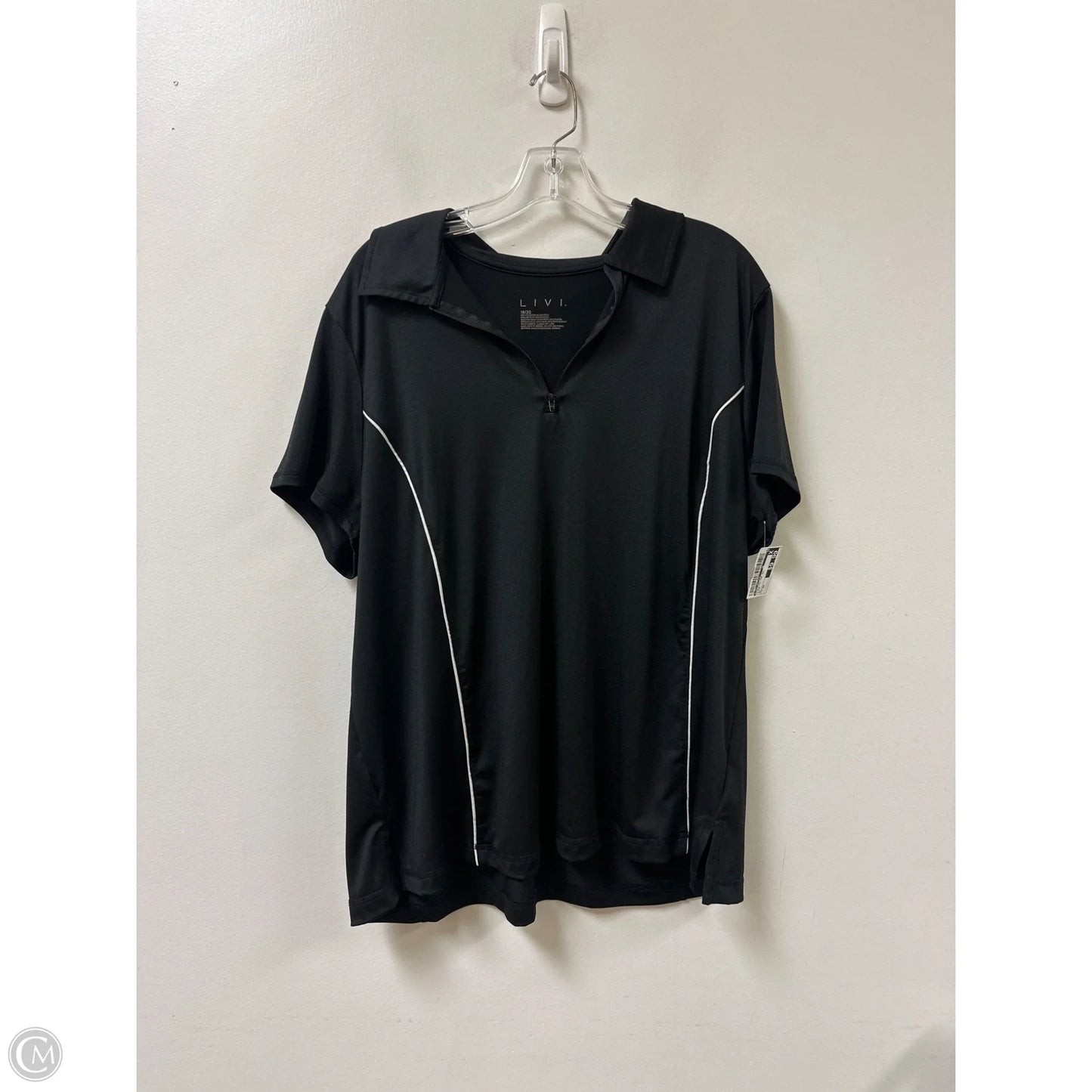 Athletic Top Short Sleeve By Livi Active In Black, Size: 2x