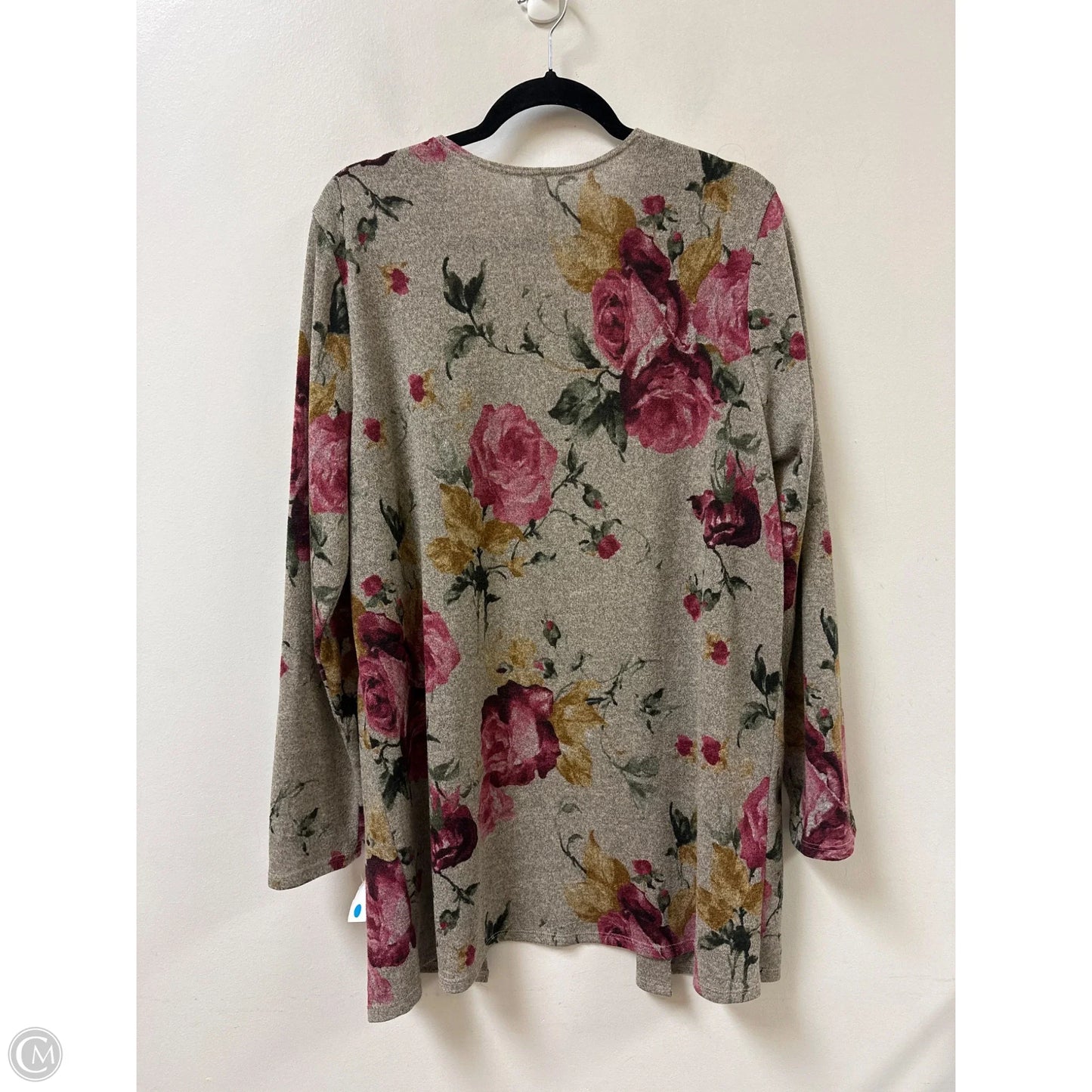 Sweater Cardigan By Glitzy Girlz In Floral Print, Size: Xl