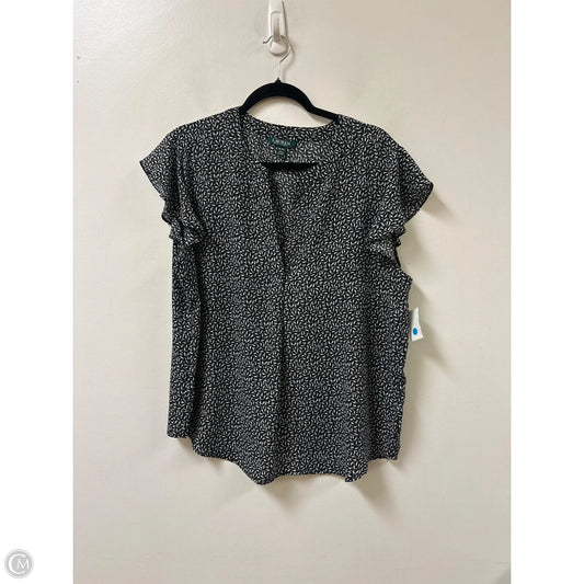 Top Short Sleeve By Lauren By Ralph Lauren In Black & White, Size: Xl