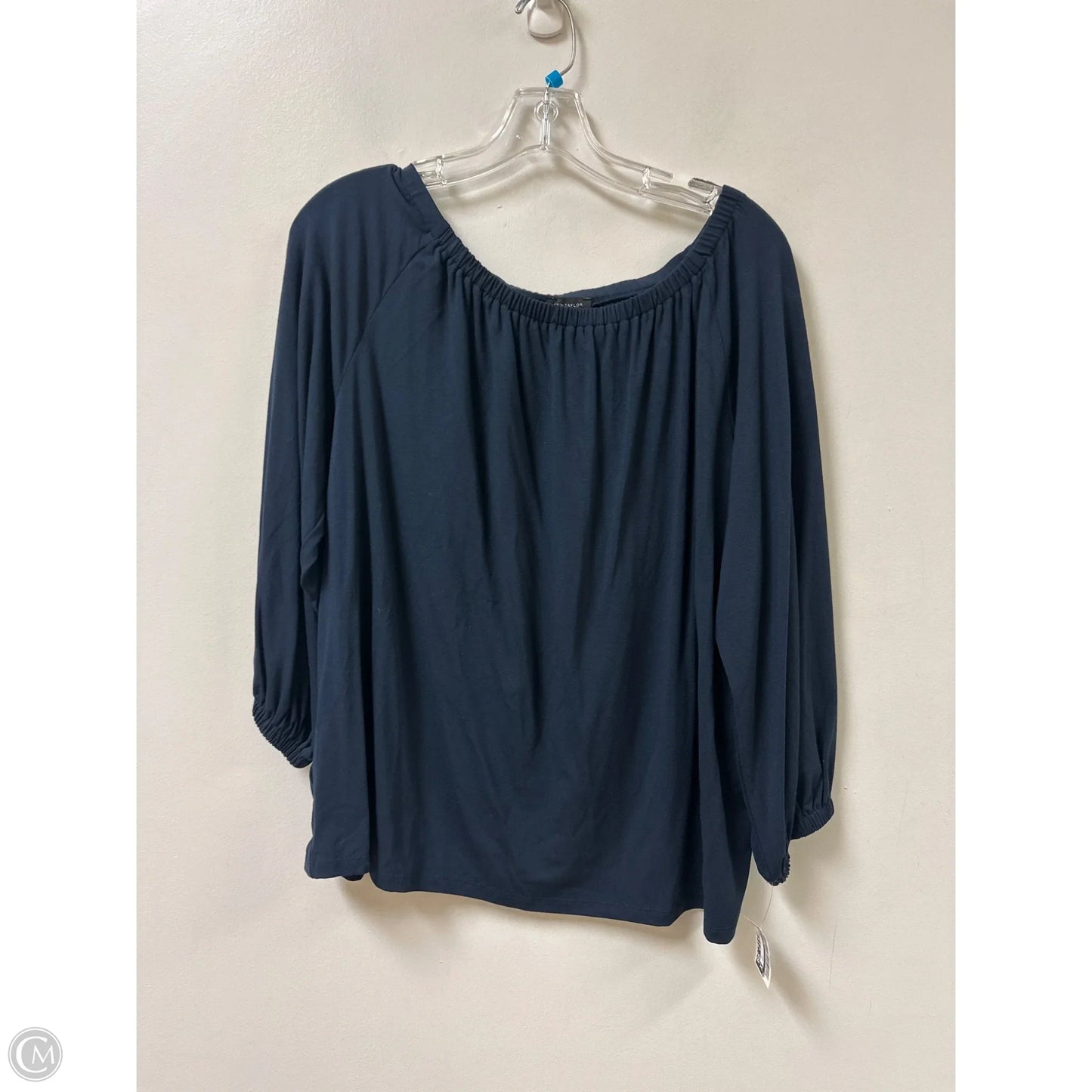 Top Long Sleeve By Ann Taylor In Navy, Size: L