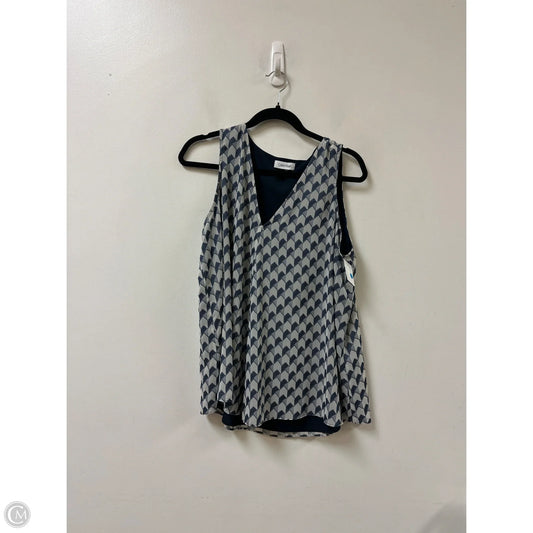 Top Sleeveless By Calvin Klein In Blue & Grey, Size: Xl