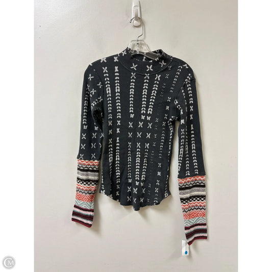Top Long Sleeve By Free People In Grey & White, Size: L