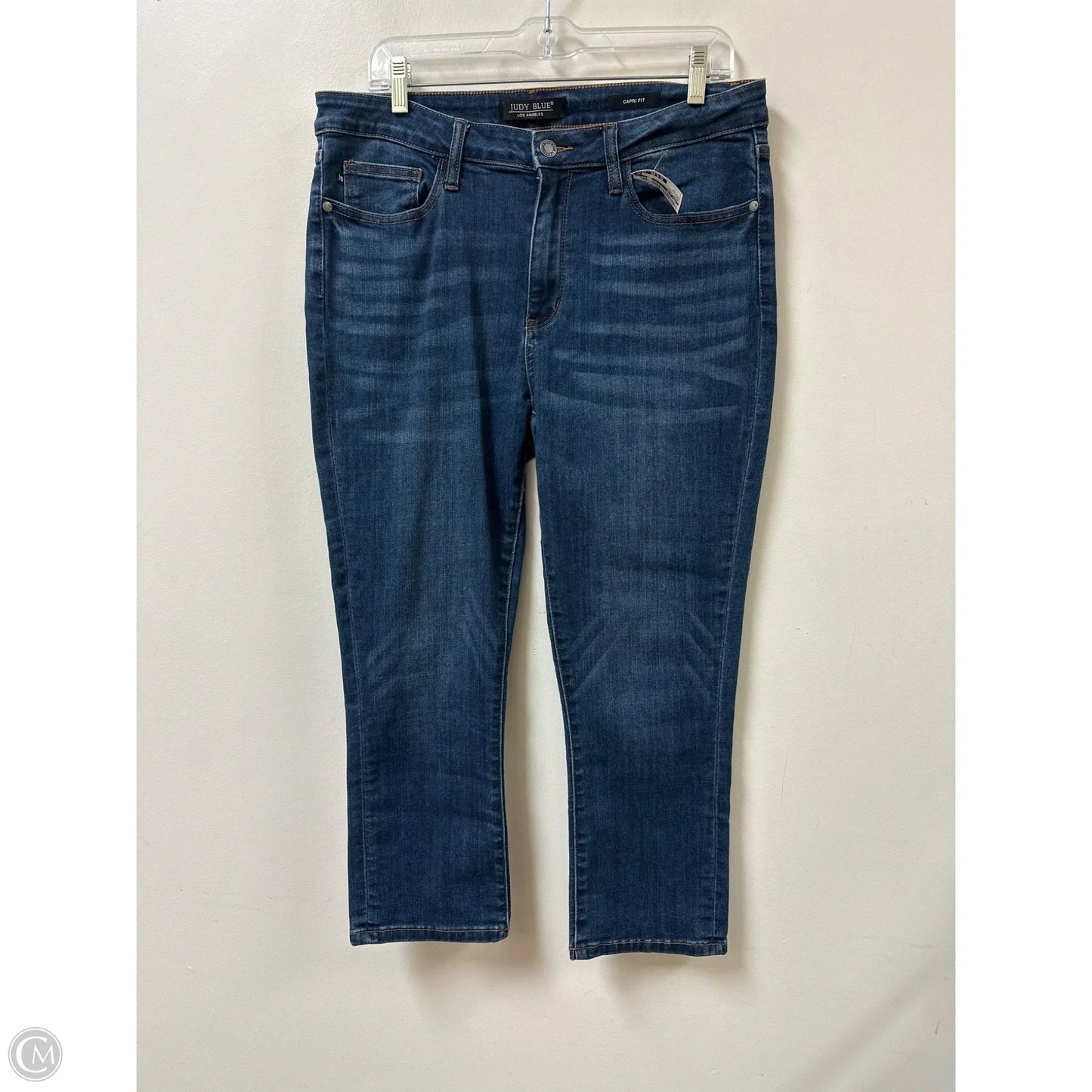 Jeans Cropped By Judy Blue In Blue Denim, Size: 14