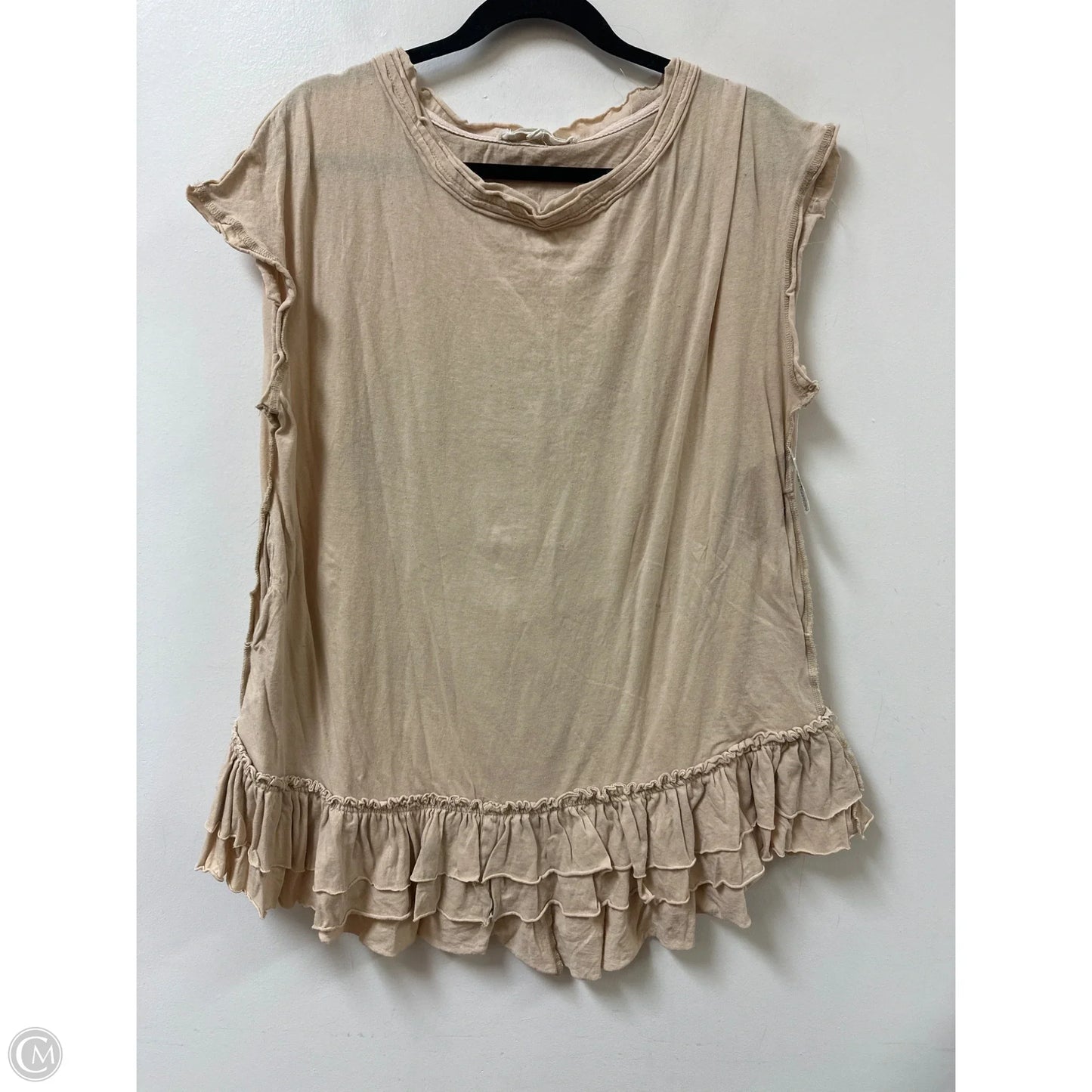 Top Short Sleeve By Clothes Mentor In Cream, Size: S
