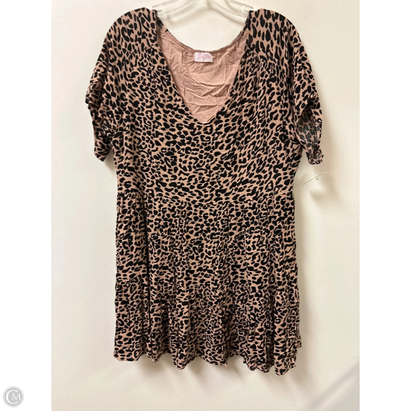 Tunic Short Sleeve By Pink Lily In Animal Print, Size: 2x