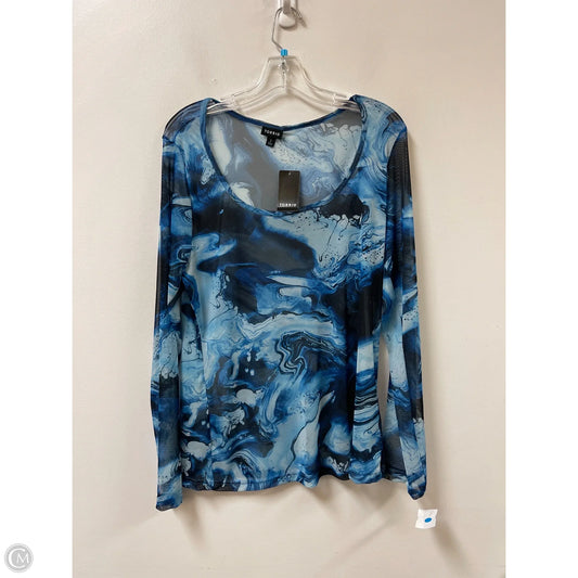 Top Long Sleeve By Torrid In Black & Blue, Size: 2x