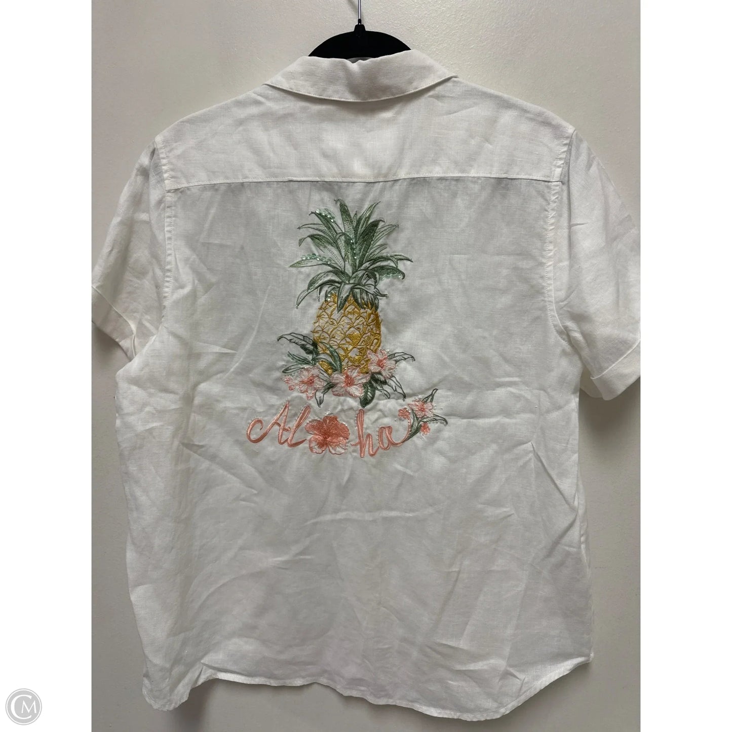 Blouse Short Sleeve By Tommy Bahama In White, Size: M