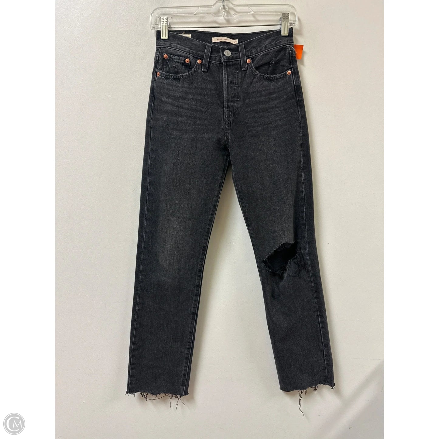 Jeans Straight By Levis In Grey Denim, Size: 0