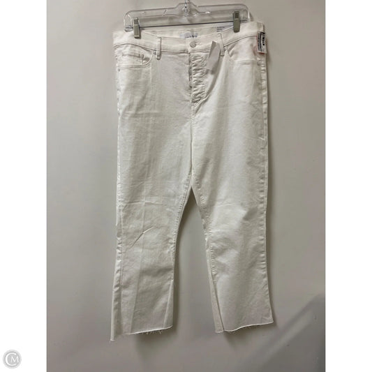 Jeans Cropped By Loft In White Denim, Size: 14