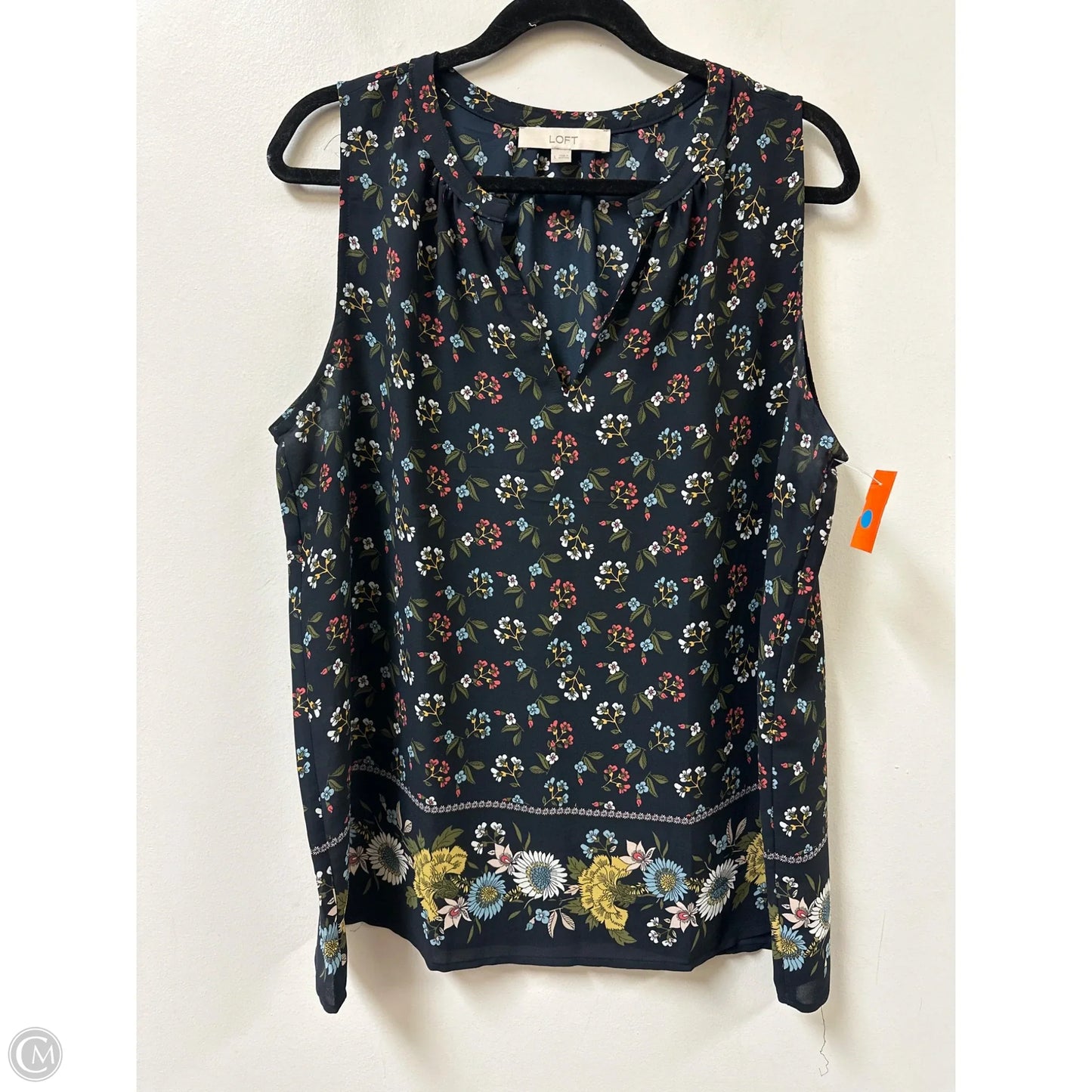 Top Sleeveless By Loft In Floral Print, Size: L
