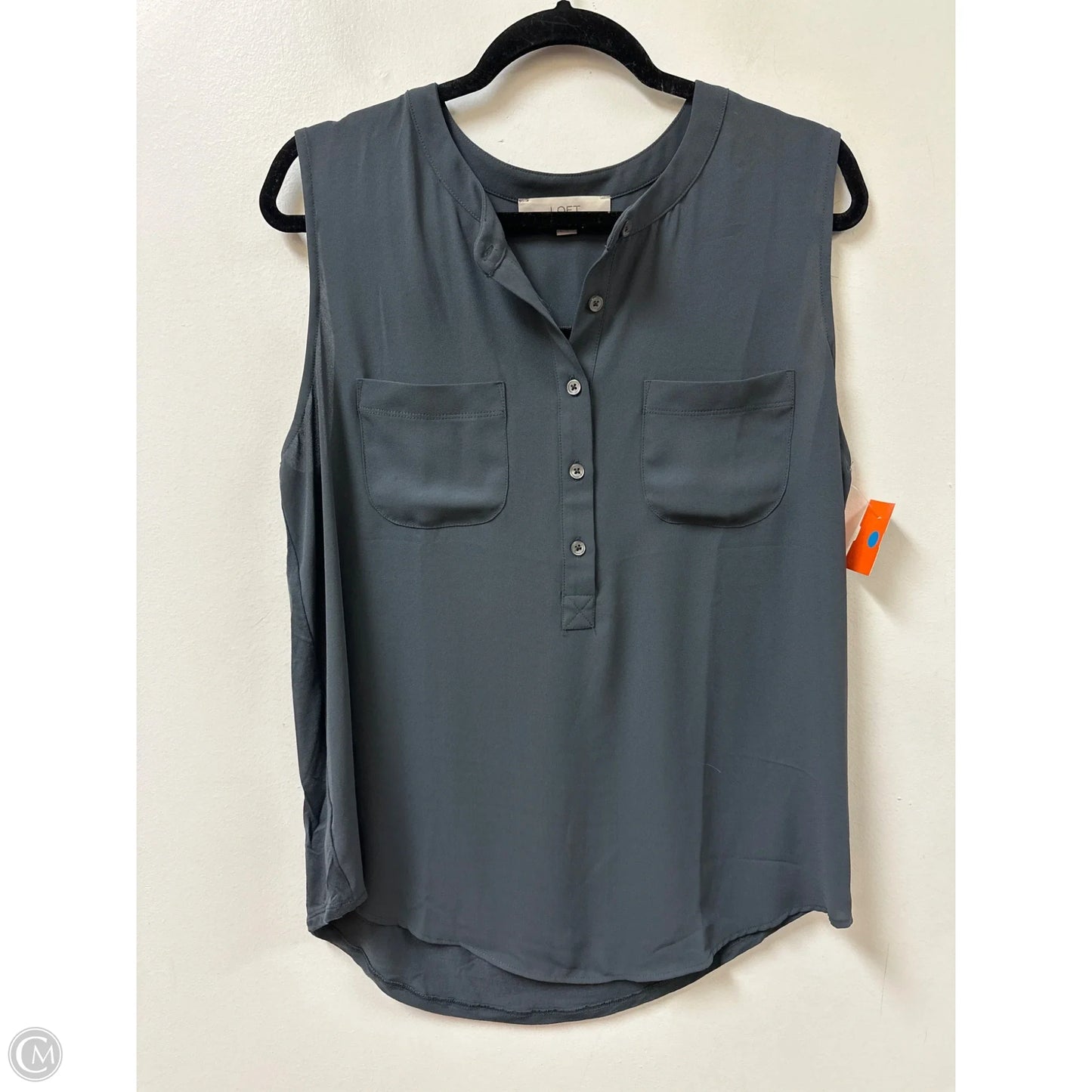 Top Sleeveless By Loft In Grey, Size: L