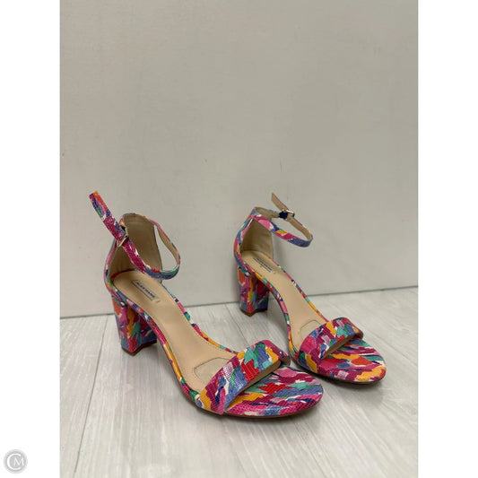 Sandals Heels Block By Alex Marie In Multi-colored, Size: 10