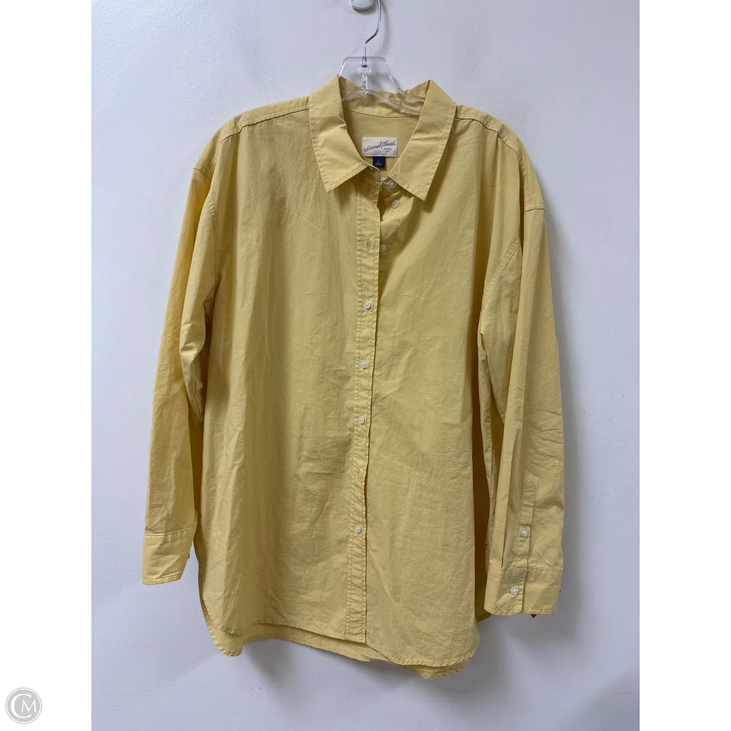 Blouse Long Sleeve By Universal Thread In Yellow, Size: L