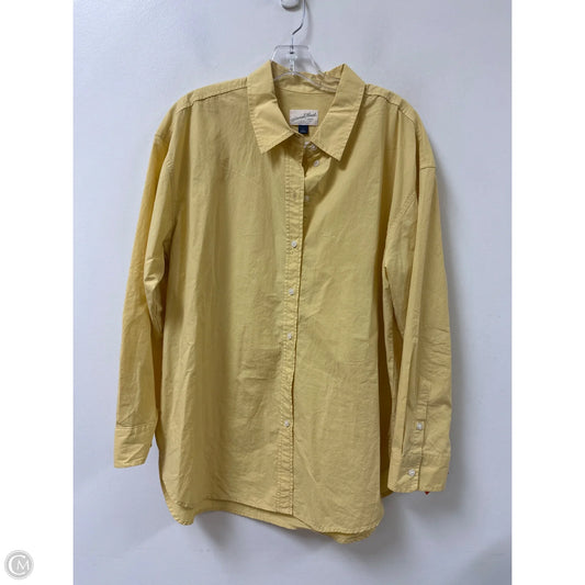 Blouse Long Sleeve By Universal Thread In Yellow, Size: L