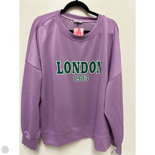 Sweatshirt Crewneck By White Birch In Purple, Size: 2x