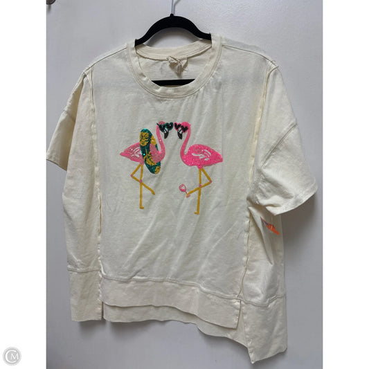 Top Short Sleeve By Fantastic Fawn In Cream, Size: M