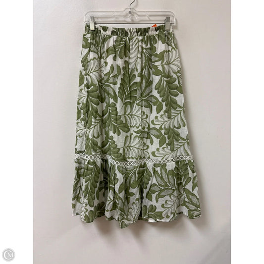 Skirt Midi By Mlle Gabrielle In Green & White, Size: 8