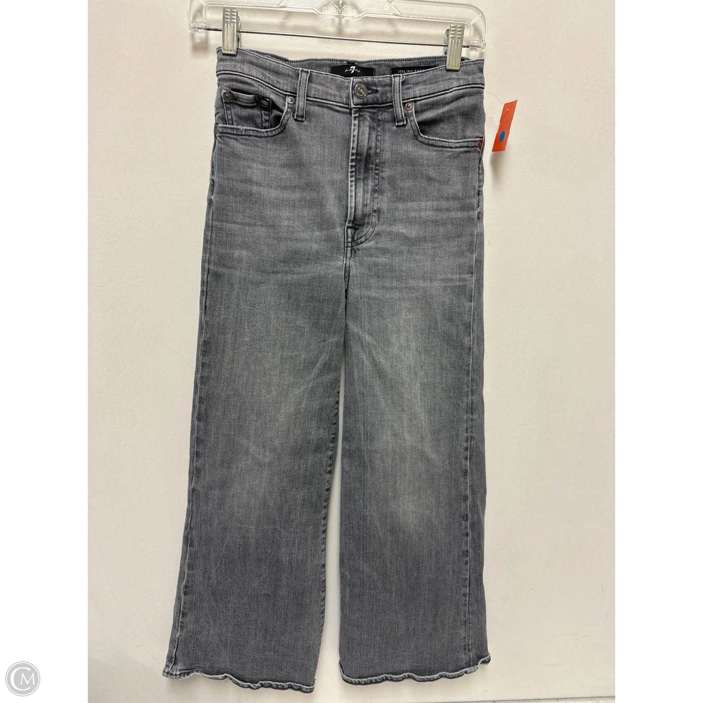 Jeans Wide Leg By 7 For All Mankind In Grey Denim, Size: 2