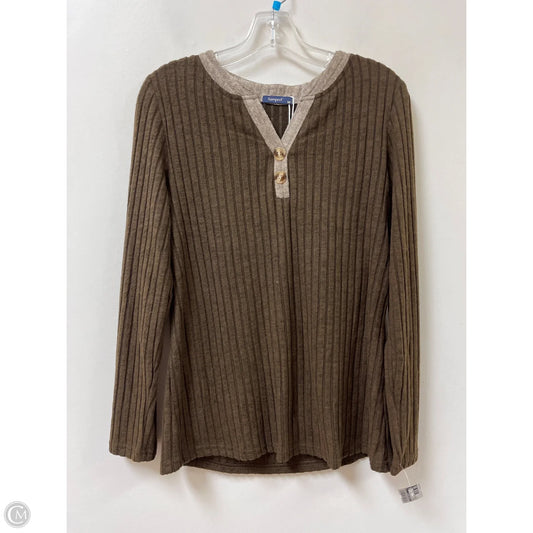 Top Long Sleeve By Clothes Mentor In Brown, Size: M
