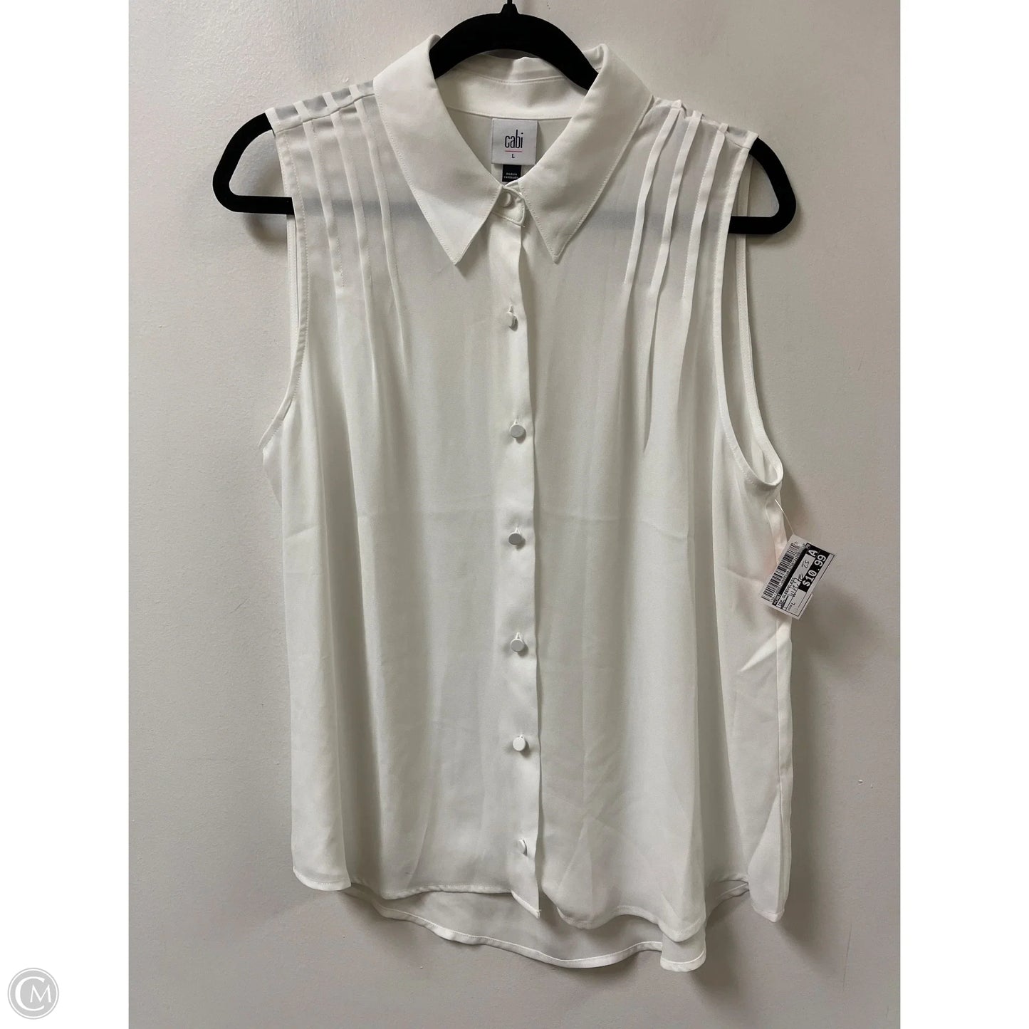 Top Sleeveless By Cabi In Grey, Size: L