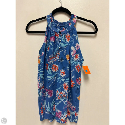Top Sleeveless By Clothes Mentor In Blue & White, Size: M