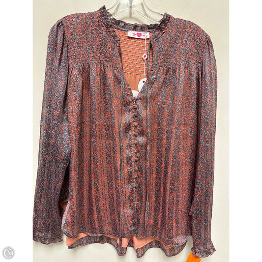Top Long Sleeve By Buddy Love In Blue & Orange, Size: S