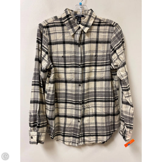 Blouse Long Sleeve By Chaps In Black & White, Size: M