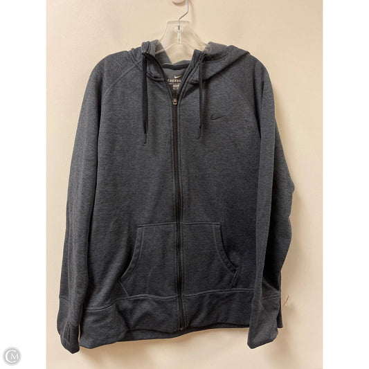 Athletic Jacket By Nike In Grey, Size: 1x