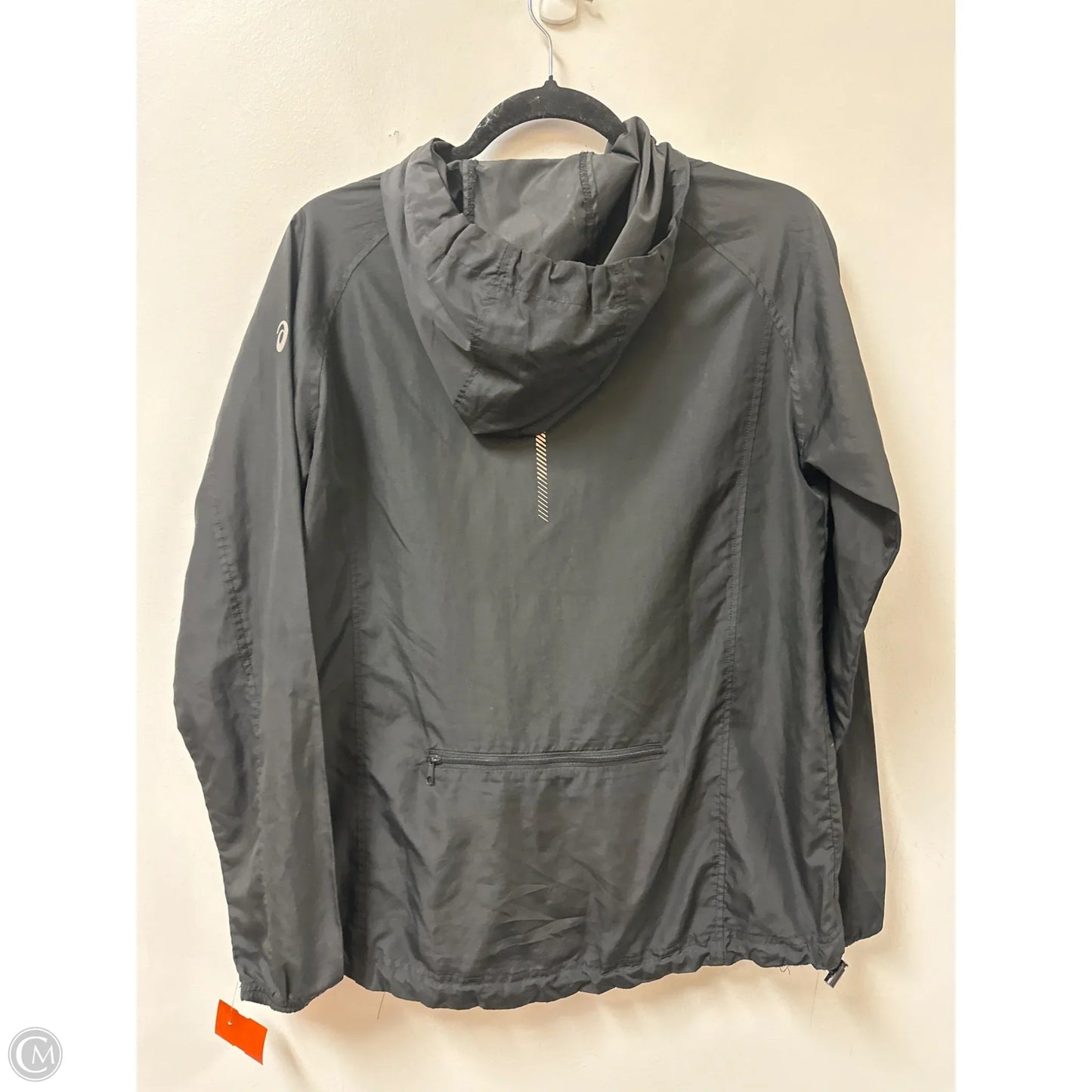 Jacket Windbreaker By Asics In Black, Size: L