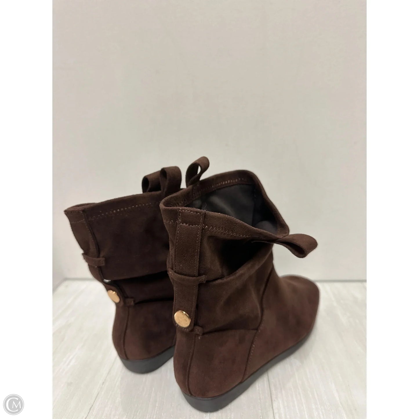 Boots Ankle Flats By Comfortview In Brown, Size: 7