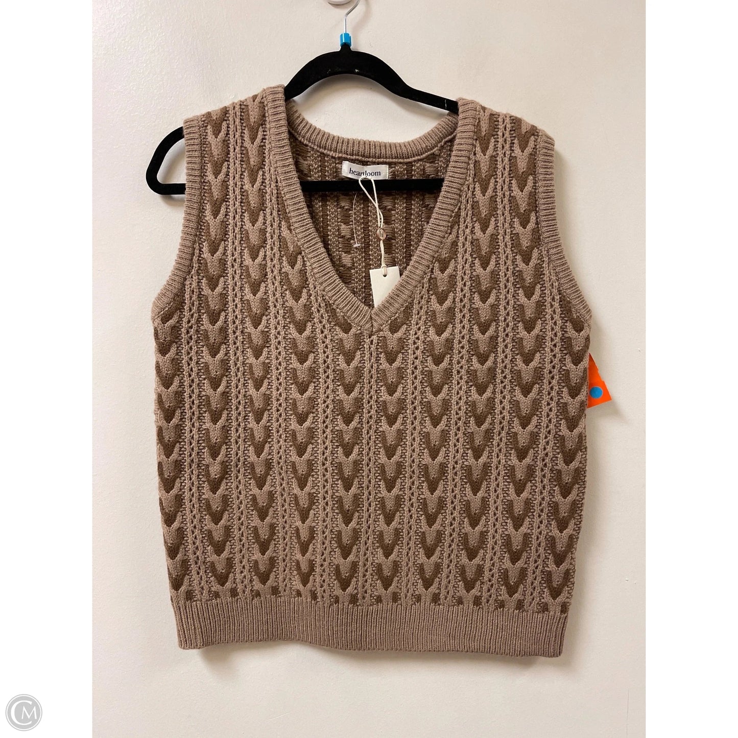 Vest Sweater By Heartloom In Brown, Size: M