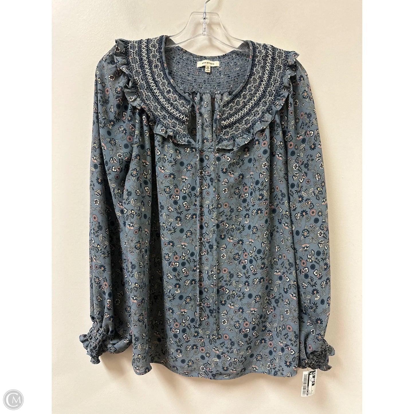 Top Long Sleeve By Max Studio In Blue, Size: M