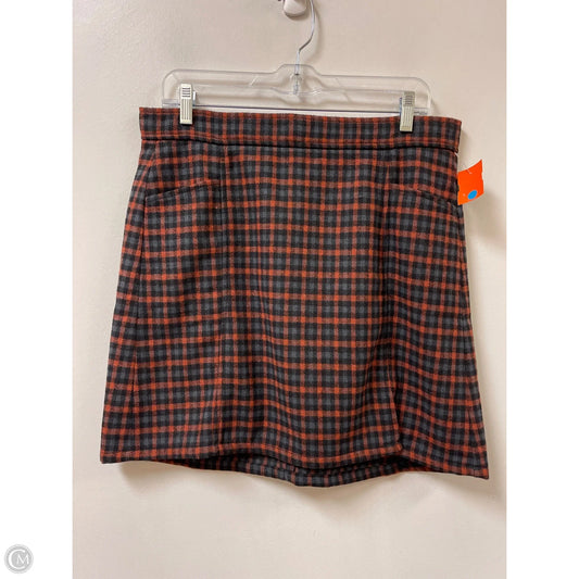 Skirt Mini & Short By Loft In Grey & Orange, Size: 8