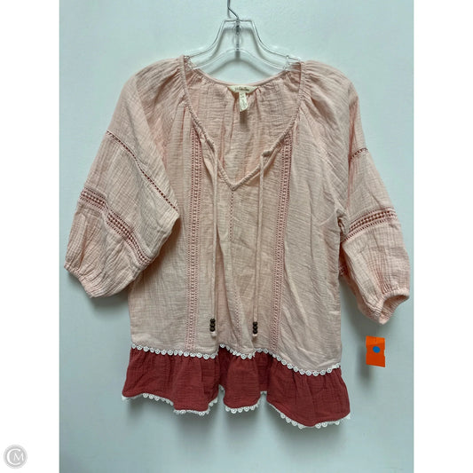 Top Long Sleeve By Matilda Jane In Pink, Size: L
