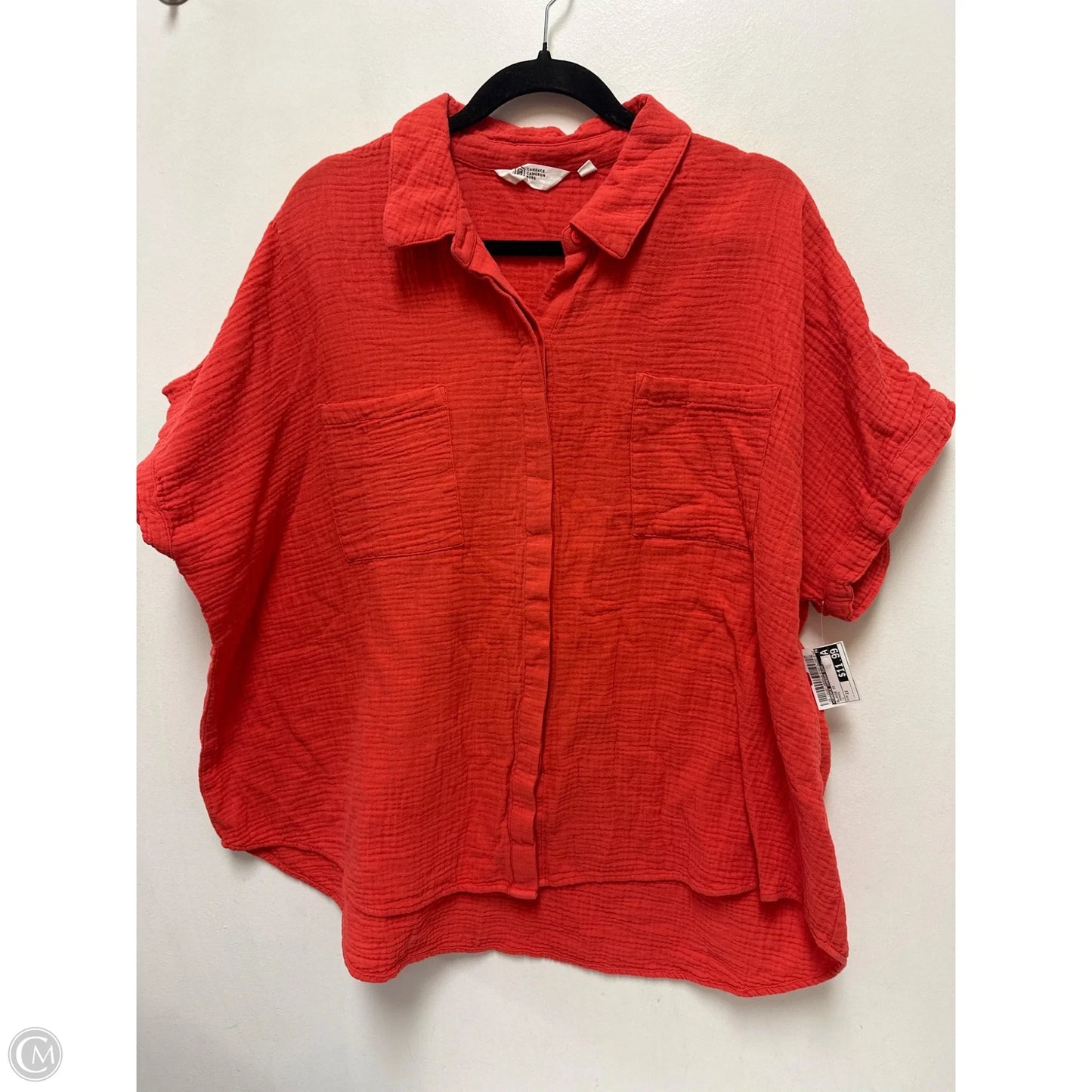 Blouse Short Sleeve By Candace Cameron Bure In Orange, Size: 1x