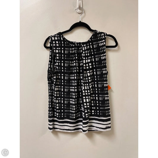 Top Sleeveless By Calvin Klein In Black & White, Size: Xl