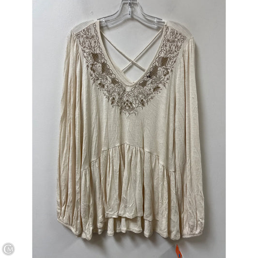 Top Long Sleeve By Torrid In Cream, Size: 1x