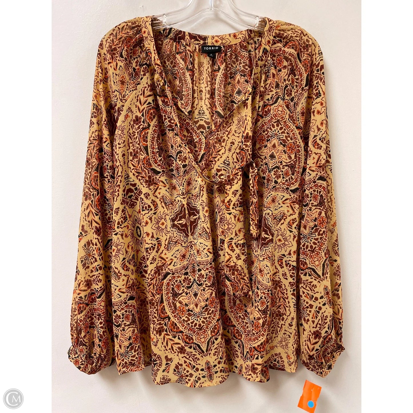 Top Long Sleeve By Torrid In Black & Yellow, Size: Xl