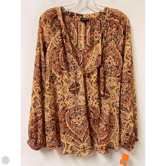 Top Long Sleeve By Torrid In Black & Yellow, Size: Xl