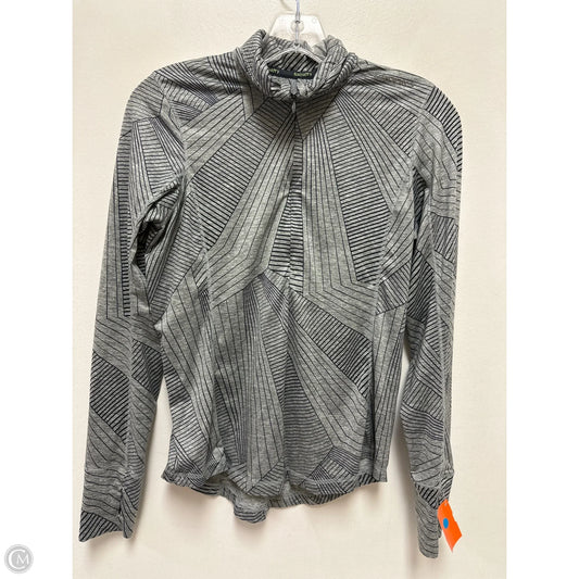 Athletic Top Long Sleeve Collar By Brooks In Black & Grey, Size: Xs