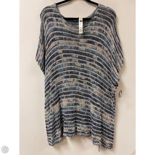 Top Short Sleeve By Chicos In Blue & Cream, Size: M