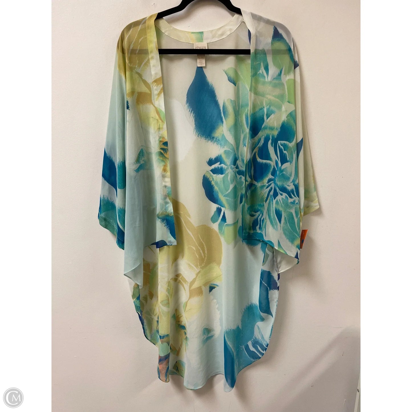 Kimono By Chicos In Blue & Yellow, Size: M